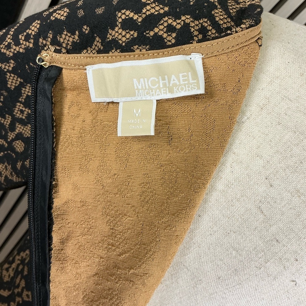 Michael Kors Black and Tan Lace Mini Dress, Sz Med - Picture 5 of 6